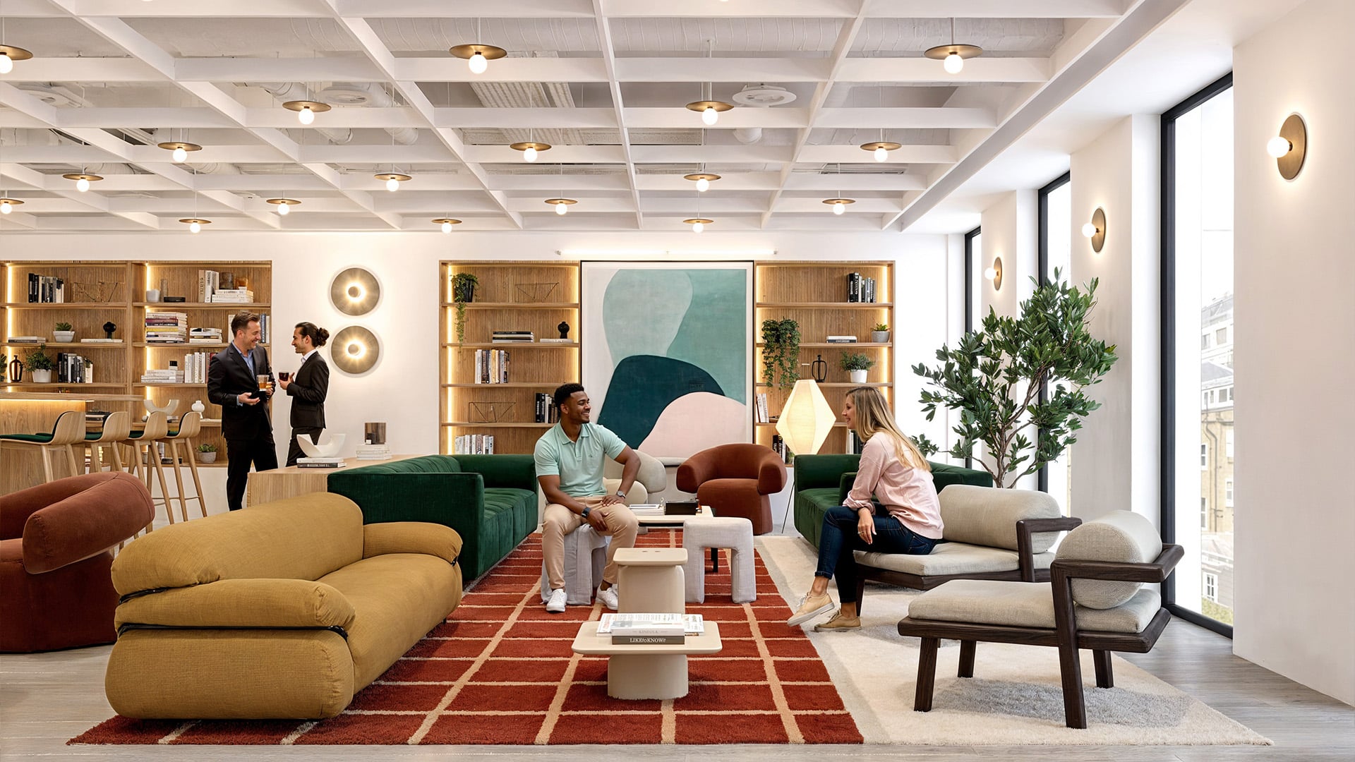 A visualisation of a modern lounge